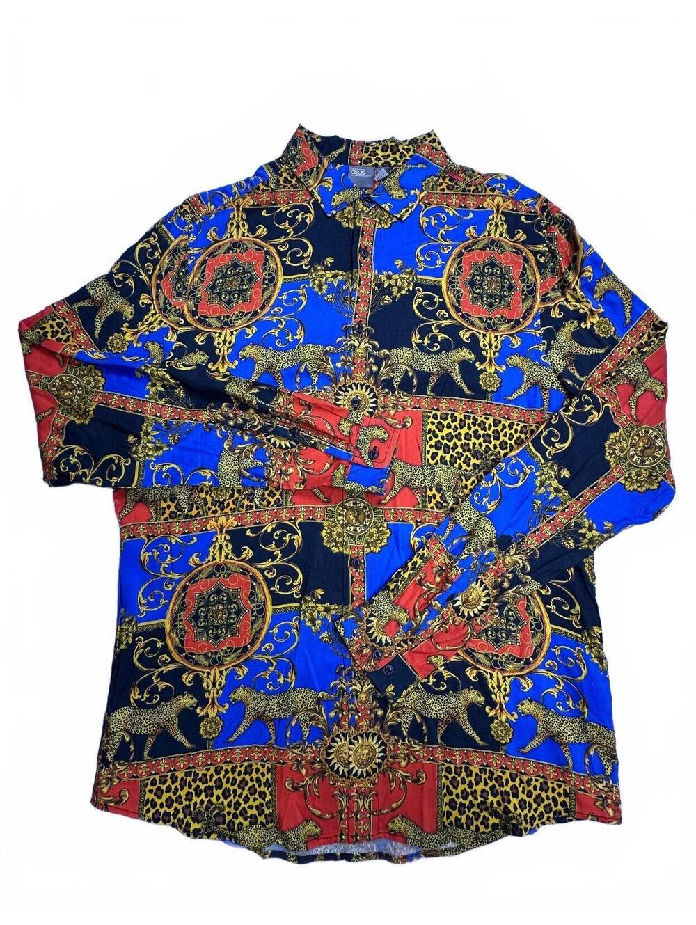 ASOS Men's Large Baroque Long Sleeve Shirt Animal Print